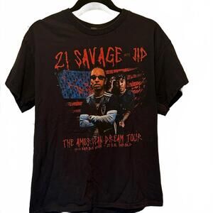 21 Savage Black Graphic Tour T-Shirt. Men’s L